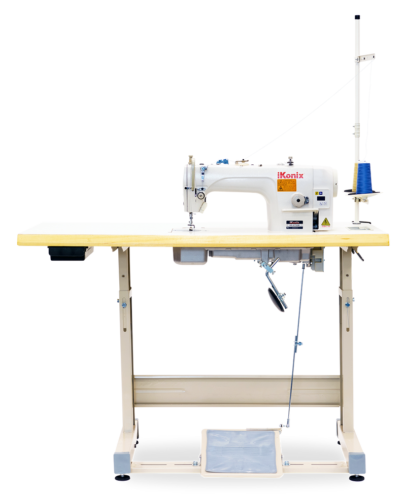 iKonix Flat-Bed Lockstitch Industrial Sewing Machine - KS-8700B (includes table, stand & LED light) 