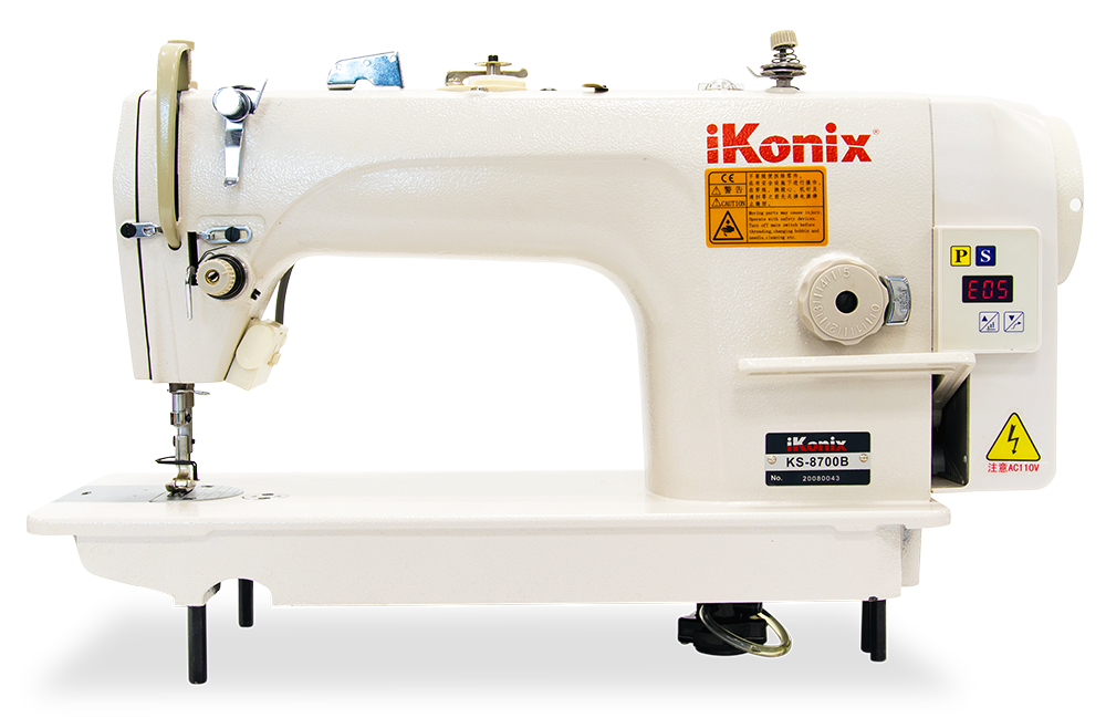 iKonix Flat-Bed Lockstitch Industrial Sewing Machine - KS-8700B (includes  table, &stand)