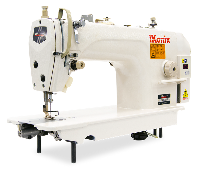 iKonix Flat-Bed Lockstitch Industrial Sewing Machine - KS-8700B (includes table, stand & LED light) 