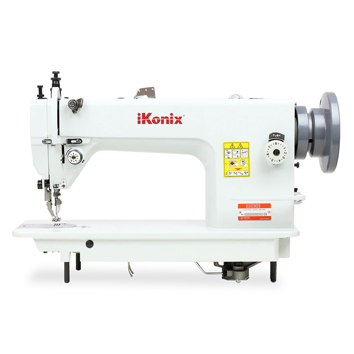 iKonix Walking Foot Flat-Bed Industrial Sewing Machine - KS-0303 (includes  table, stand, & servo motor)