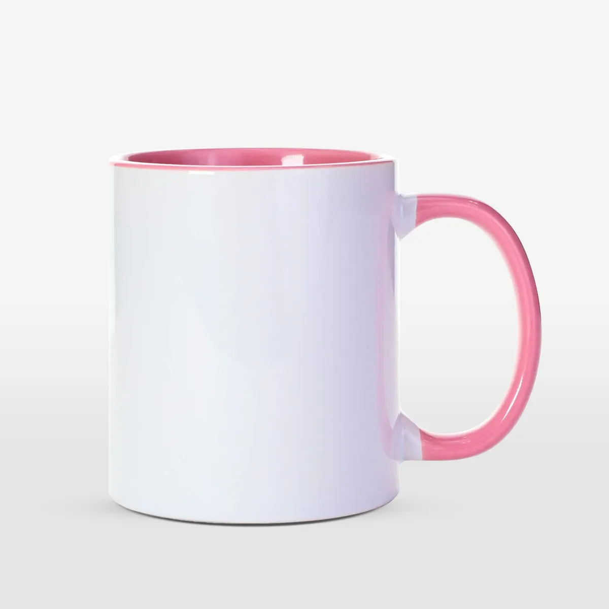 MR.R 11oz Sublimation Blank Coffee Mugs,Cup Blank White Mug Cup with Pink  Color Mug Inner and Handle,Set of 6
