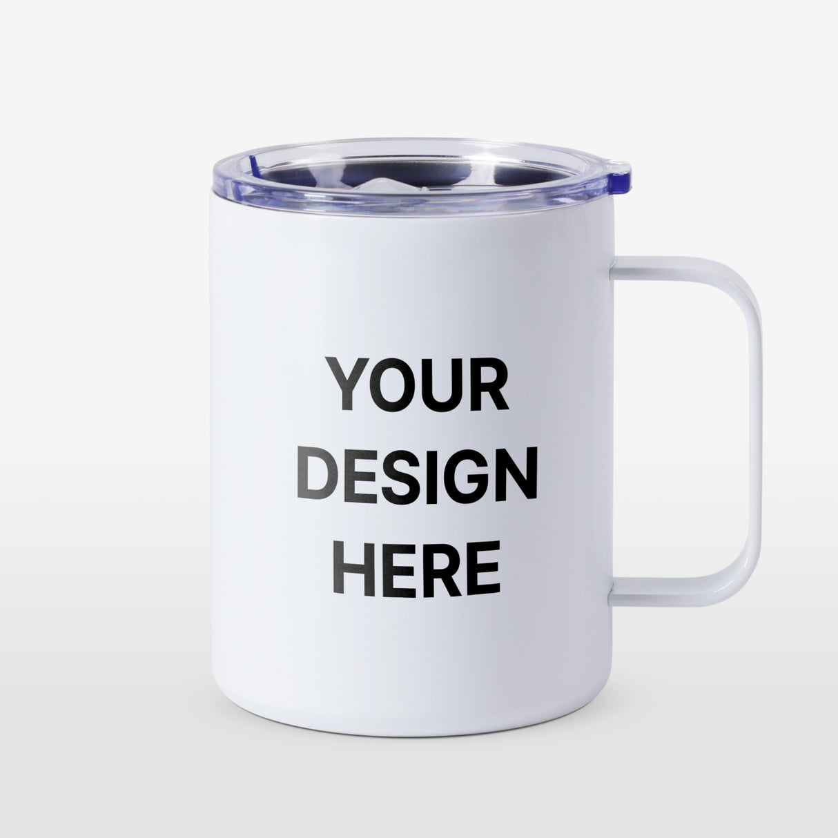 12oz white stainless steel blank tumbler with handle - your design here