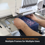 Hoopless Multi-Frame Embroidery Kit for Shirt Pockets, Sleeves, Socks, Cap Backs, and More