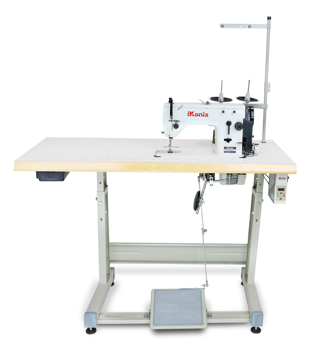 iKonix Single-Needle Zigzag Industrial Sewing Machine – KS-20U43 (includes  table, stand, & servo motor)