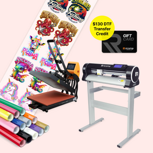 DTF Transfer Starter Pack with the Ricoma Auto-Open 16" x 20" Flat Heat Press + $130 DTF Transfer Credit, Vinyl Cutter & Assorted Heat Transfer Vinyl