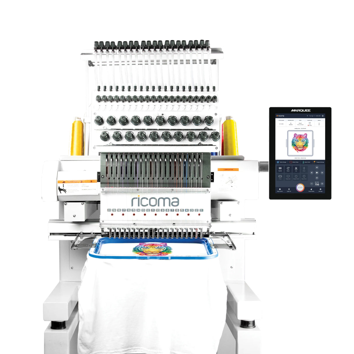 Marquee 20-Needle Commercial Embroidery Machine with 10.1" Touchscreen Panel