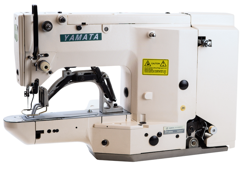 Yamata High-Speed Single-Needle Bar Tacking Industrial Sewing Machine - FY1850 (includes table, stand, & YYT2-4-1 continuous motor)