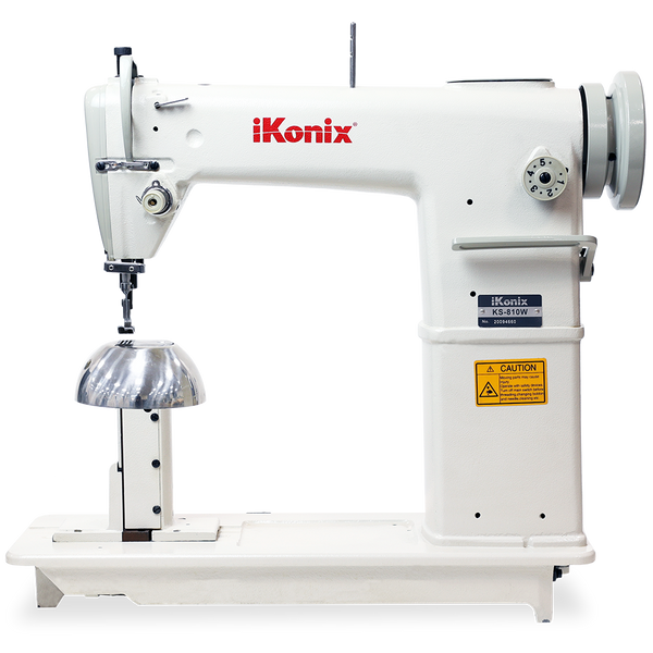 Ikonix KS-335A Cylinder-Bed Lockstitch Sewing Machine; Includes Table, Stand,  Servo Motor and LED Llight;