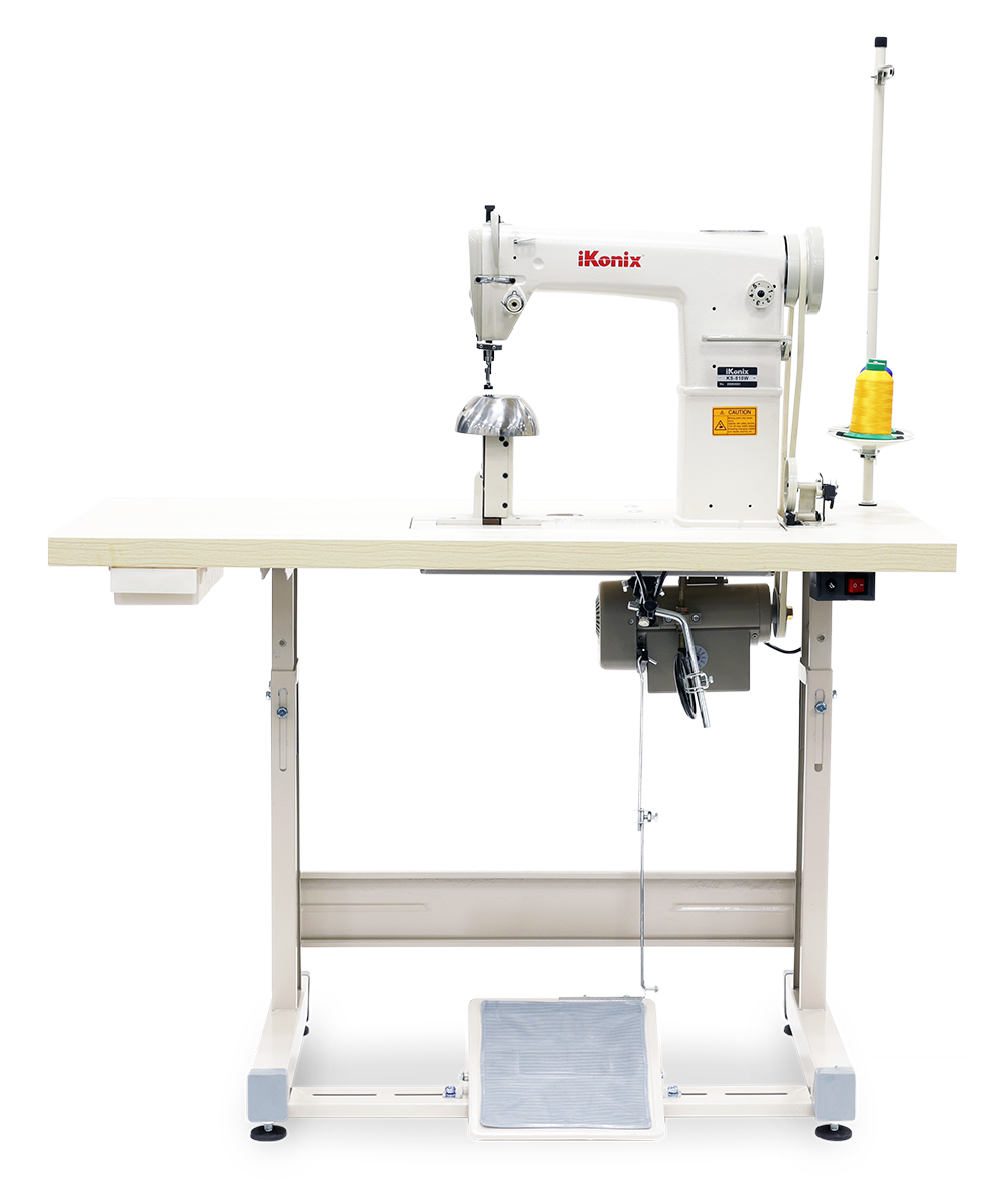 iKonix Single-Needle Industrial Sewing Machine - KS-810W (includes table, stand, servo motor & LED light) 