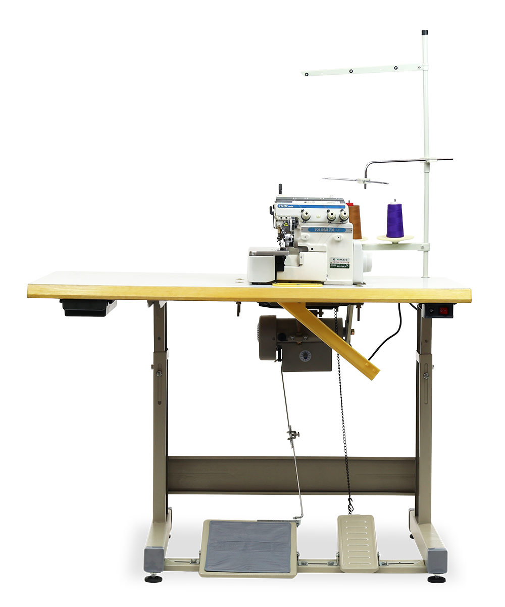 Yamata High-Speed Three-Thread Industrial Sewing Machine - FY2100-3 (includes table, stand, servo motor & LED light) 