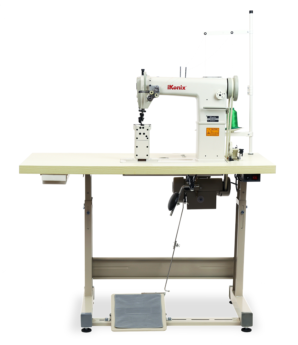 iKonix Double-Needle Industrial Sewing Machine - KS-820 (includes table, stand, servo motor & LED light) 