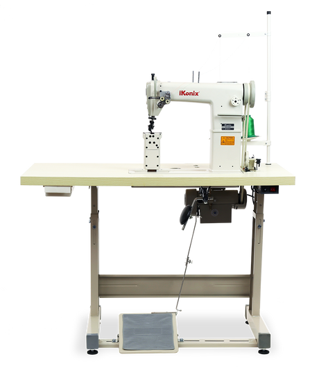 iKonix Double-Needle Industrial Sewing Machine - KS-820 (includes table, stand, servo motor & LED light) 