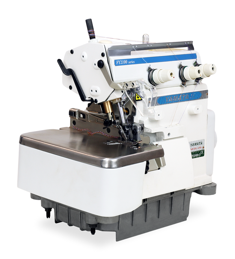 Yamata High-Speed Three-Thread Industrial Sewing Machine - FY2100-3 (includes table, stand, servo motor & LED light) 