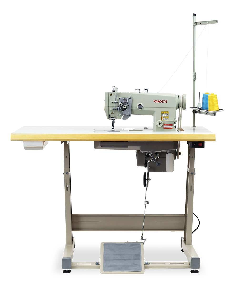 Yamata Double-Needle Lockstitch Industrial Sewing Machine - FY875 (includes table, stand, servo motor & LED light) 