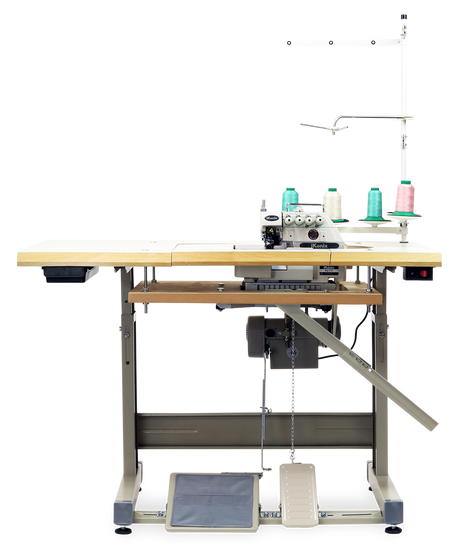 iKonix High-Speed Five-Thread Overlock Industrial Sewing Machine KS-757A (Includes Fully Submergible Table, Stand, Servo Motor & LED Light) 