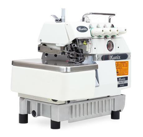 iKonix High-Speed Five-Thread Overlock Industrial Sewing Machine KS-757A (Includes Fully Submergible Table, Stand, Servo Motor & LED Light) 