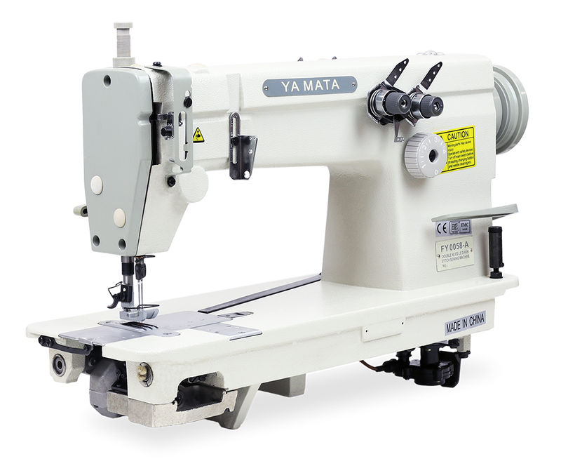 Yamata Double-Needle Chainstitch Industrial Sewing Machine - FY0058A-2 (includes table, stand, servo motor & LED light) 