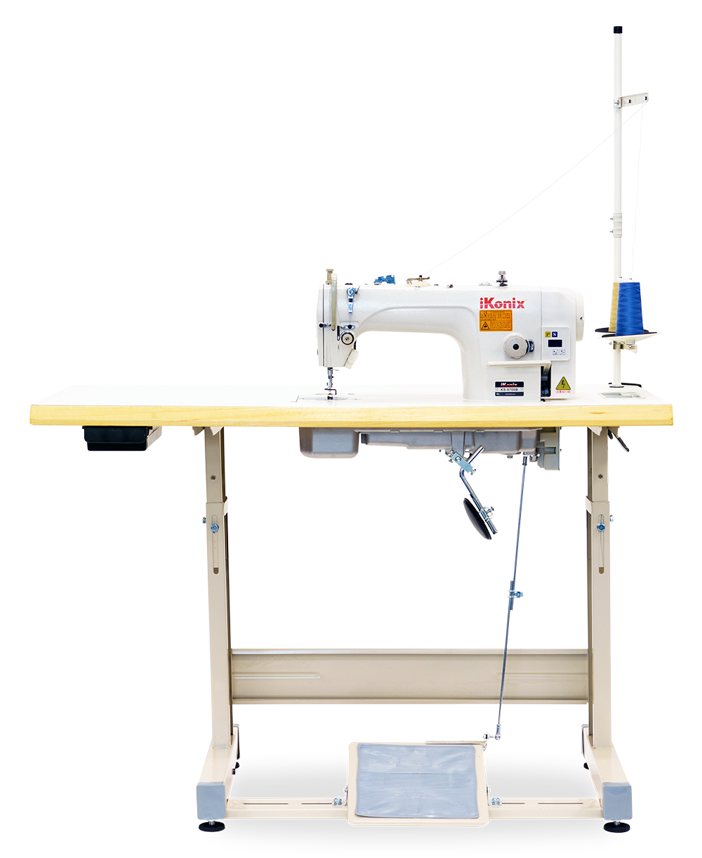 iKonix Flat-Bed Lockstitch Industrial Sewing Machine - KS-8700B (includes table, stand & LED light) 