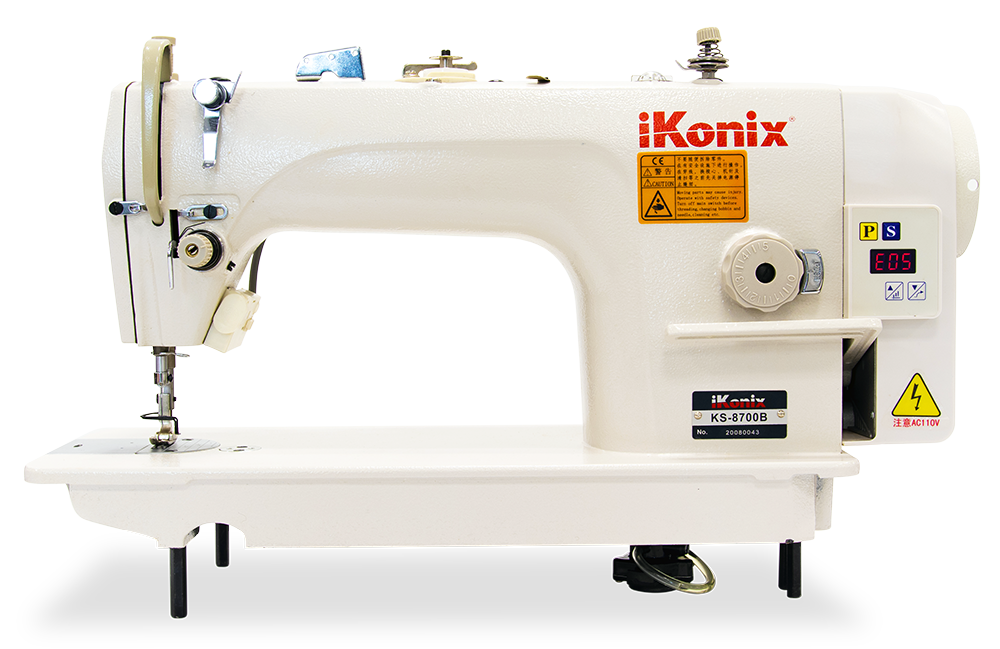 iKonix Flat-Bed Lockstitch Industrial Sewing Machine - KS-8700B (includes table, stand & LED light) 