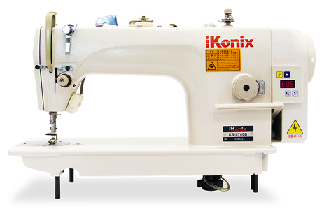 iKonix Flat-Bed Lockstitch Industrial Sewing Machine - KS-8700B (includes table, stand & LED light) 