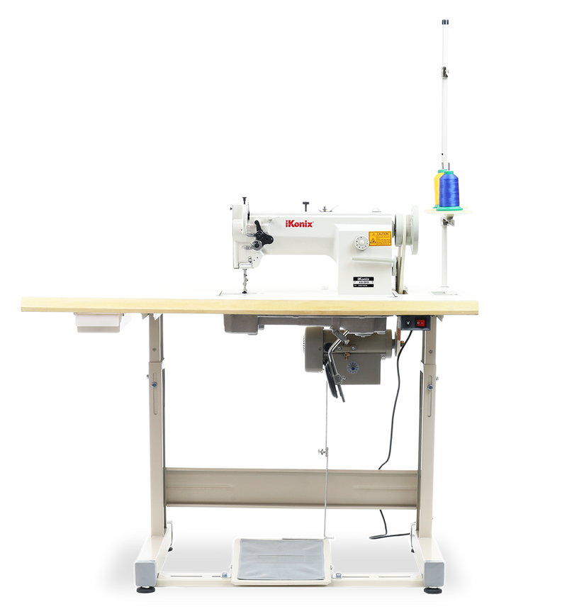 iKonix Heavy Duty Single-Needle Industrial Sewing Machine - KS-5618 (includes table, stand, servo motor & LED light) 