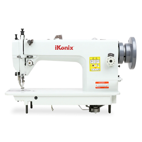 iKonix Walking Foot Flat-Bed Industrial Sewing Machine - KS-0303 (includes table, stand, servo motor & LED light) 